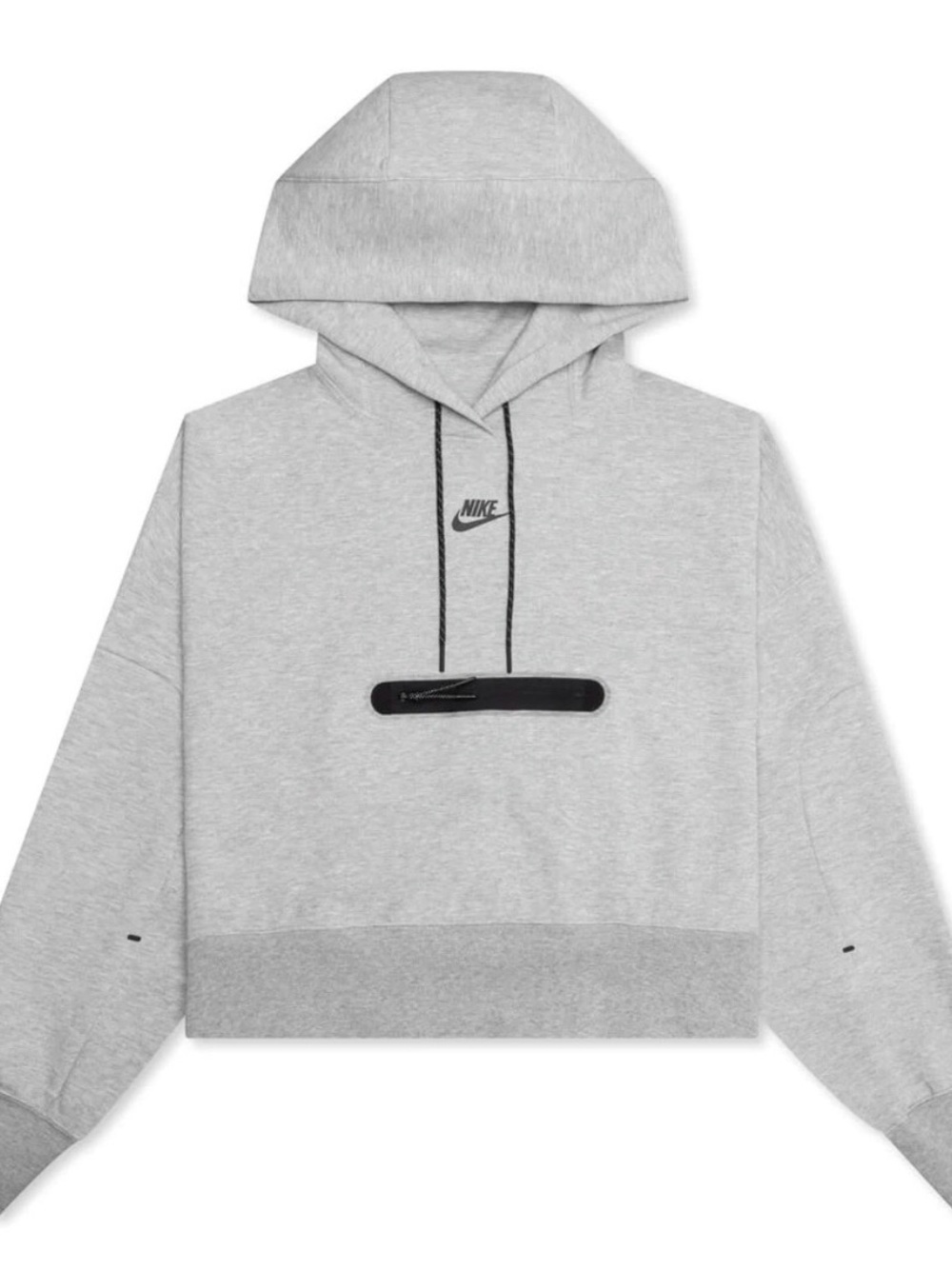 Nike Tech Fleece Oversized Cropped Hoodie - Gray